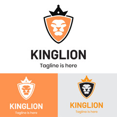 Lion head with crown logo
