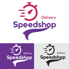 Modern speed clock shop logo
