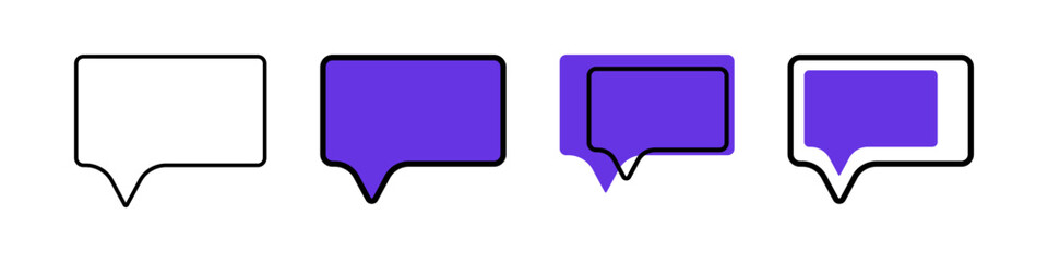 Blank speech bubbles icon set. Vector isolated on white background.