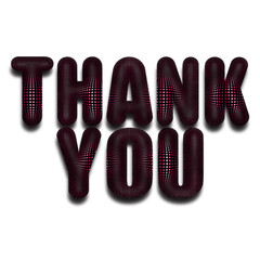 Obraz premium アルファベットの単語イラスト、お礼の言葉のイラスト素材、丸みのある立体的な文字素材、マットブラックなネット模様のイラスト素材