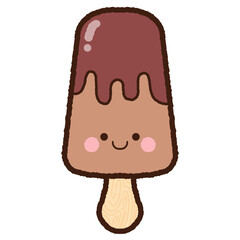 Cute emoticon Chocolate Ice Cream In Stick