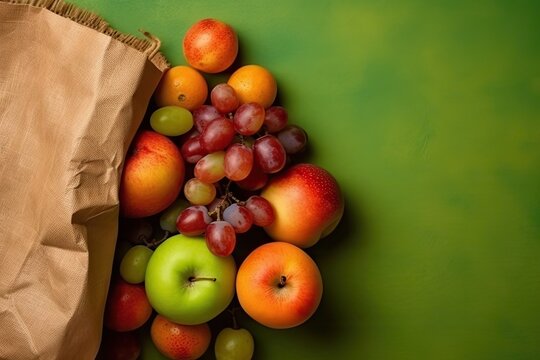 vegetables , bea,, almond, flower n a shopping bag, with Generative AI	