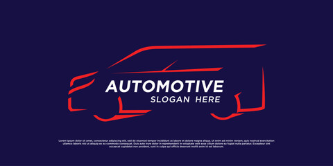 Automotive logo with creative car shape design vector