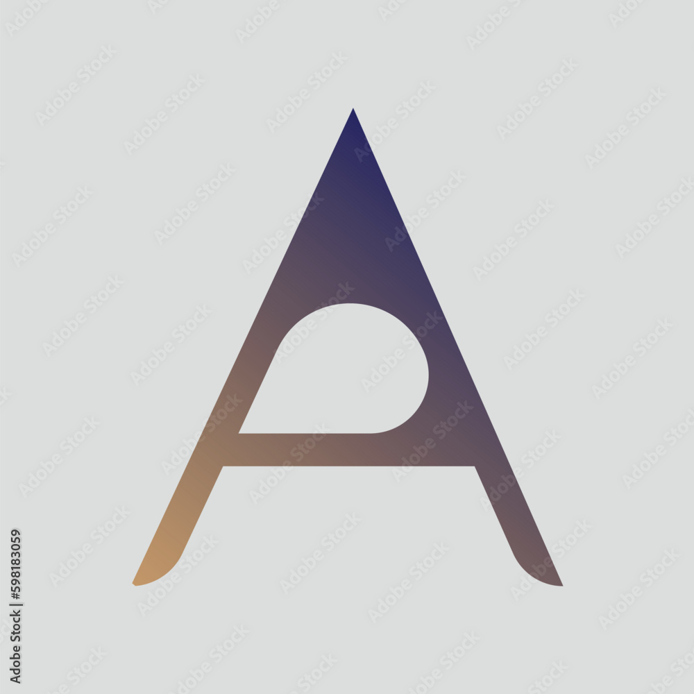 Poster gradient color letter a text t-shirt vector design on white background. letter a typography logo des