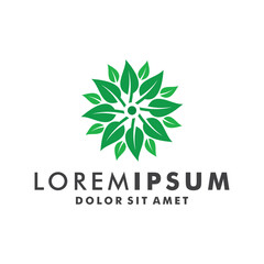 Abstract Sun Flower Logo Design vector