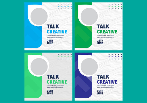 Green modern online event announcement social media & instagram post Template
