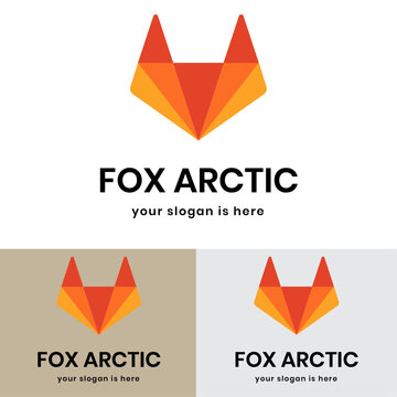 Orange black minimalist fox arctic logo
