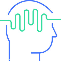 Brain waves line icon