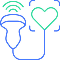Echocardiogram line icon