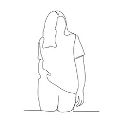 continuous line vector woman relaxing