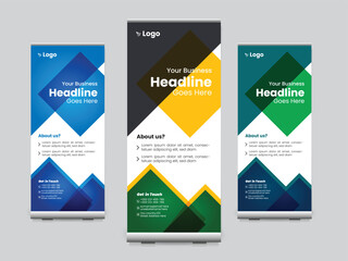 Modern design of roll-up advertising stand, professional roll up stand banner template design,
modern x-banner for rectangle size.