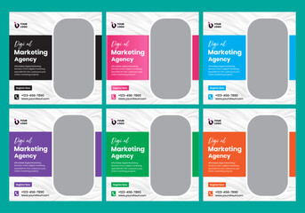 Digital marketing and corporate social media post and web banner design template