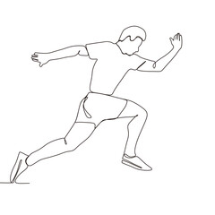 Fototapeta na wymiar Continuous line drawing of man running