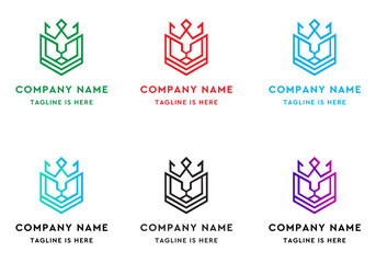 Lion face book logo design