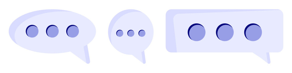 Modern speech bubbles icon set. Vector isolated on white background.