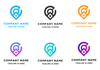 Check point creative symbol concept global positioning system icon template navigation mark logo
