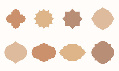 Set of Islamic Shape Illustration. flat Islamic door and arabic window Shape Illustration. Muslim oriental shapes design for Ramadan. Good for Islamic Design, Label, Sign, Sticker