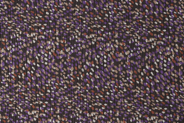 Tweed weave fabric sample with color pattern in textile shop