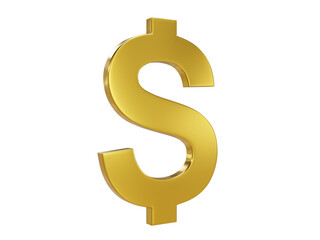 3d golden dollar sign