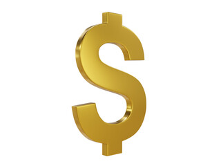 3d golden dollar sign