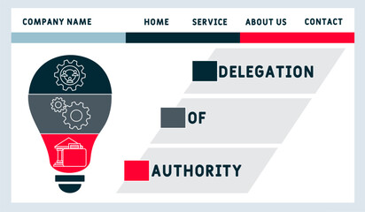 DOA Delegation of authority acronym. business concept background. vector illustration concept with keywords and icons. lettering illustration with icons for web banner, flyer, landing