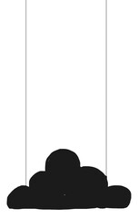  silhouette illustration of a cloud isolated on white