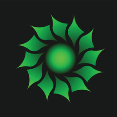 green flower graphic design team circle