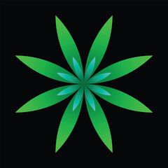 Green leaf flower graphic design