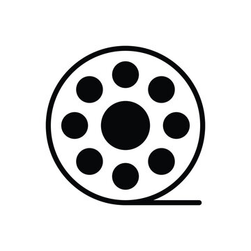 movie reel icon design with white background stock illustration