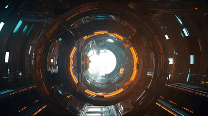 Obraz premium science fiction fantasy portal. Generative Ai