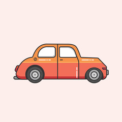 Retro car icon. Vector illustration in flat style.