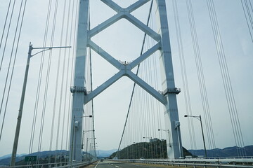 Naklejka premium Oonaruto Bridge in-between Tokushima and Hyogo, Japan - 日本 兵庫 徳島 大鳴門橋 