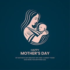 Happy Mother's day social media post and greeting card template design