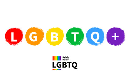LGBTQ+  Symbols or Rainbow colors. LGBT designs isolated on white background, Vector illustration EPS 10