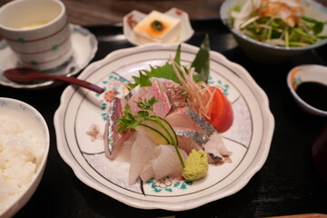 Japanese Food, Variety of Sashimi with Wasabi - 日本料理 お刺身 盛り合わせ
