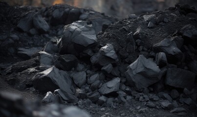 Underground bituminous coal mine exploration Creating using generative AI tools - obrazy, fototapety, plakaty