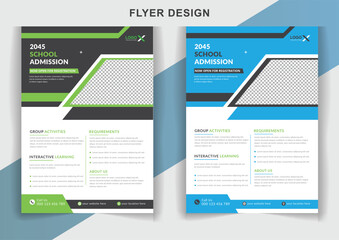 Creative education admission school college kids study editable flyer template