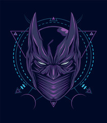 Sacred geometry symbol with assassin logo design template