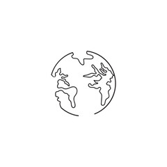 globe earth icon line vector illustration design