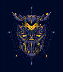 Death of panther robotic in the dark art style