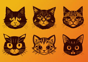cat face sketch vector illustration