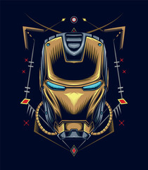 Iron helmet with futuristic design