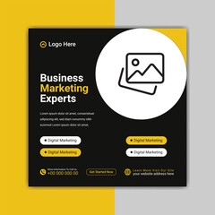 Digital business marketing banner template design, social media template for corporate business
