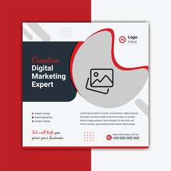 Digital business marketing social media banner template for social media post template