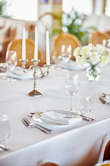 table set for a dinner