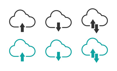  Cloud with arrows up and down icons