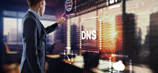 Domain name system DNS concept. Internet Network