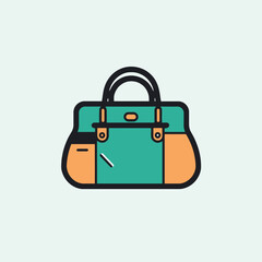 Womens bags. Ladies handbags with fashion accessories. Leather female clutch and purse vintage vector flat style trendy bagging set