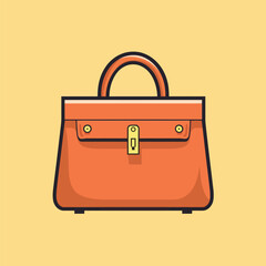 Womens bags. Ladies handbags with fashion accessories. Leather female clutch and purse vintage vector flat style trendy bagging set