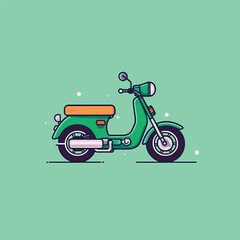 Motorcycle vector illustration. motorbike half-face with many details